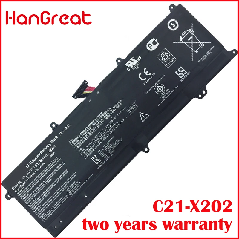 HanGreat C21 X202 Новый аккумулятор для ноутбука ASUS VivoBook S200 S200E X201 X201E X202E CT209H CT182H
