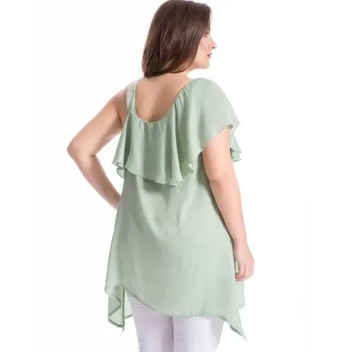 Ropa mujer talla grande 4xl 5xl 6xl женские блузки рубашки 2020 OL летняя одежда 5XL Многослойные в