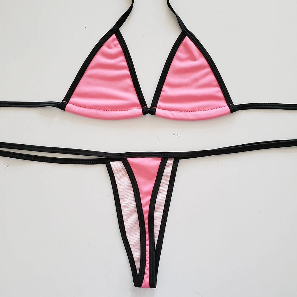 

Amazing Sexy Brazilian Bikini Micro Mini String Bikini Set Cheap Strappy Swimsuit Female Vintage Knitting Swimwear Women 2020