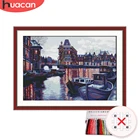 HUACAN крестиком Венеция набор декорации рукоделие вышивка город наборы пейзажей белый холст DIY подарок домашний декор 11CT 14CT