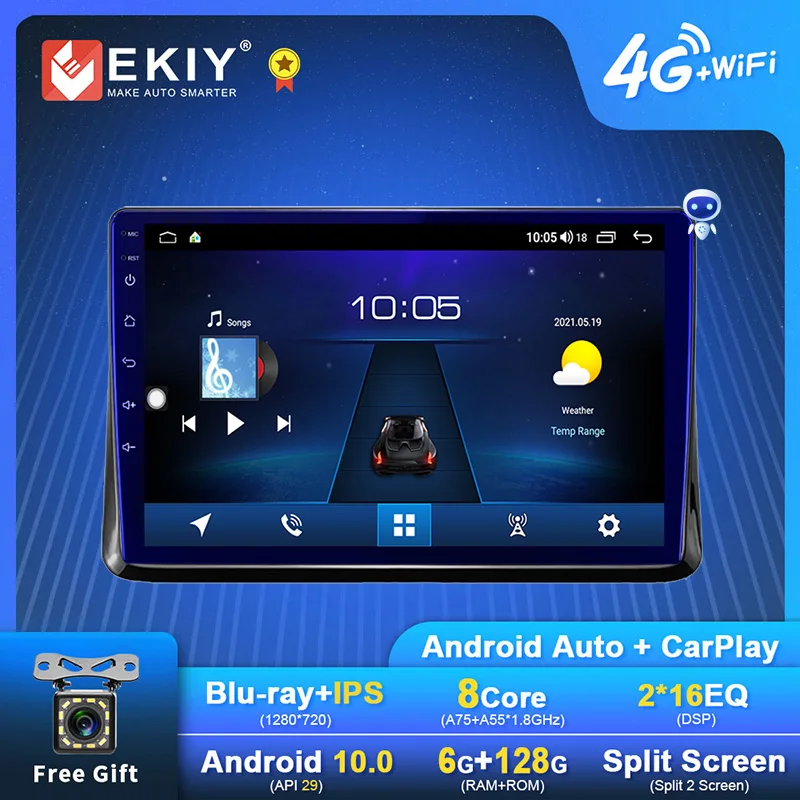 

Автомагнитола EKIY S7T на Android для Toyota Ноев эскир Voxy 2014-2019 GPS-навигация 1280*720 IPS DSP Carplay мультимедийный плеер стерео DVD