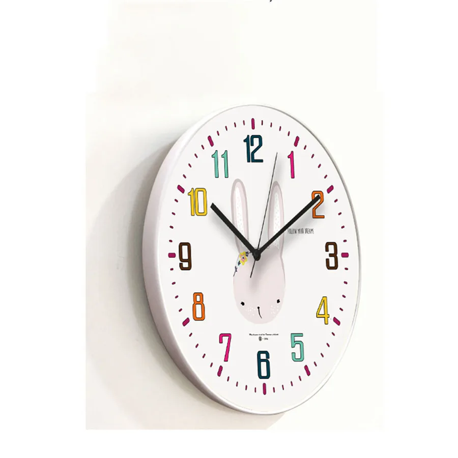 Европейские настенные часы с животными Детские тихие мультяшным рисунком