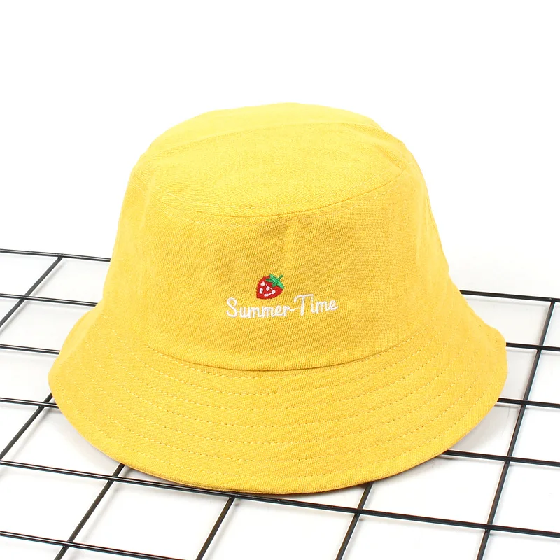 Вельветовая Панама с вышивкой клубники и надписью 2019 рыбацкая шляпа