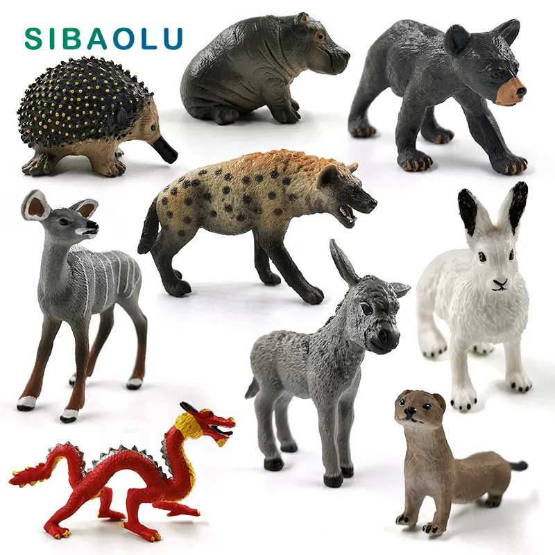 Новый китайский дракон гиена Бегемот медведь Ослик крот Оттер Фигурка кролика