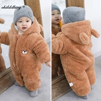 0 12m winter jumpsuit for newborns 2022 new baby girl clothing fat hooded wind close outdoor new born girl breaker boy clothing
