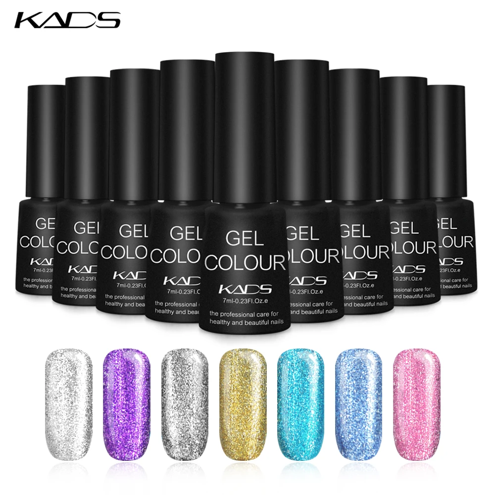 Платиновый Гель-лак KADS для ногтей 7 мл блестящий отмачиваемый лак дизайна верхний
