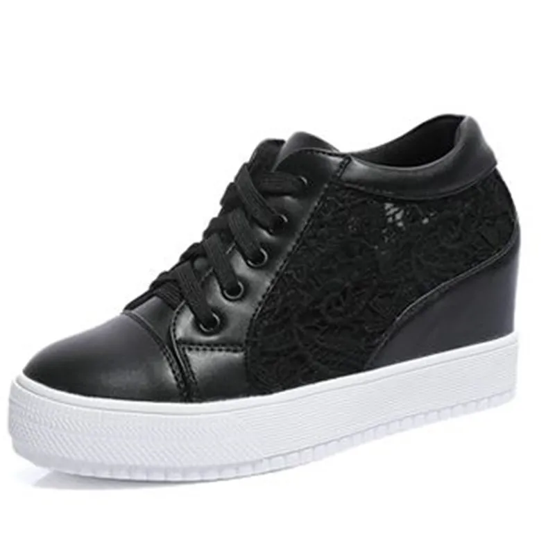 На скрытом каблуке (8 см) из тонкой ткани на танкетке и шнуровке Повседневная