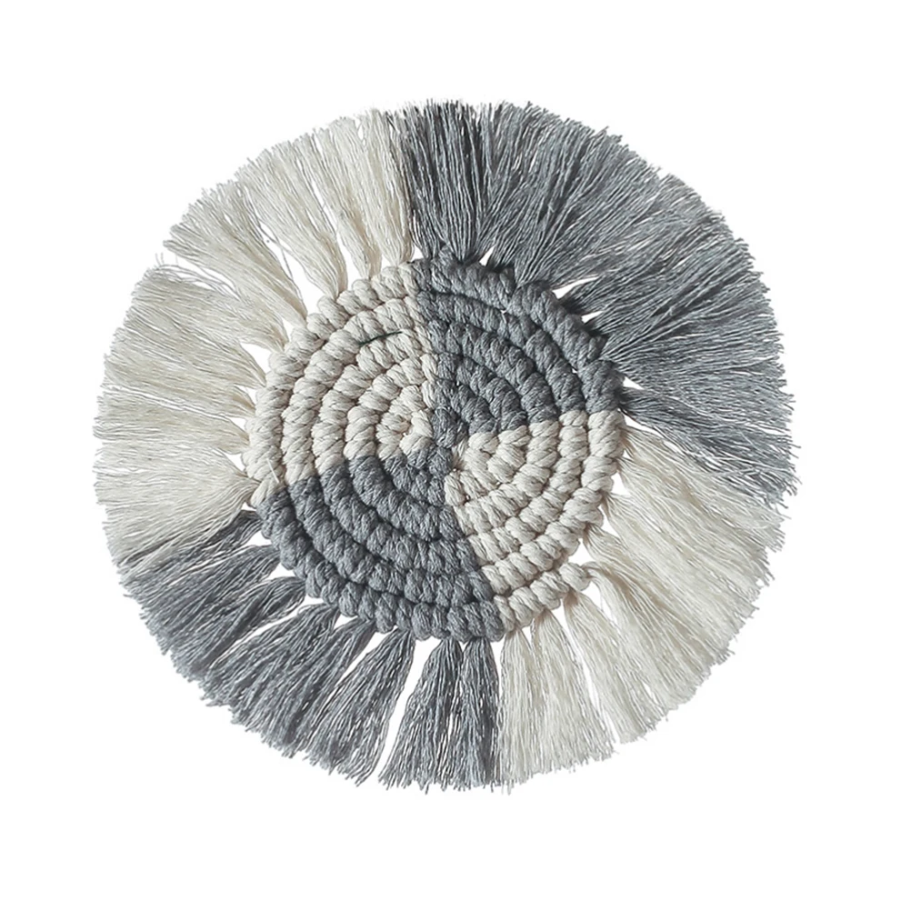 Круглая хлопковая подставка ручной работы изоляционная нескользящий коврик для