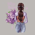 Модные термонаклейки с аппликацией сделай сам из винила с изображением фиолетовых цветов для девочек