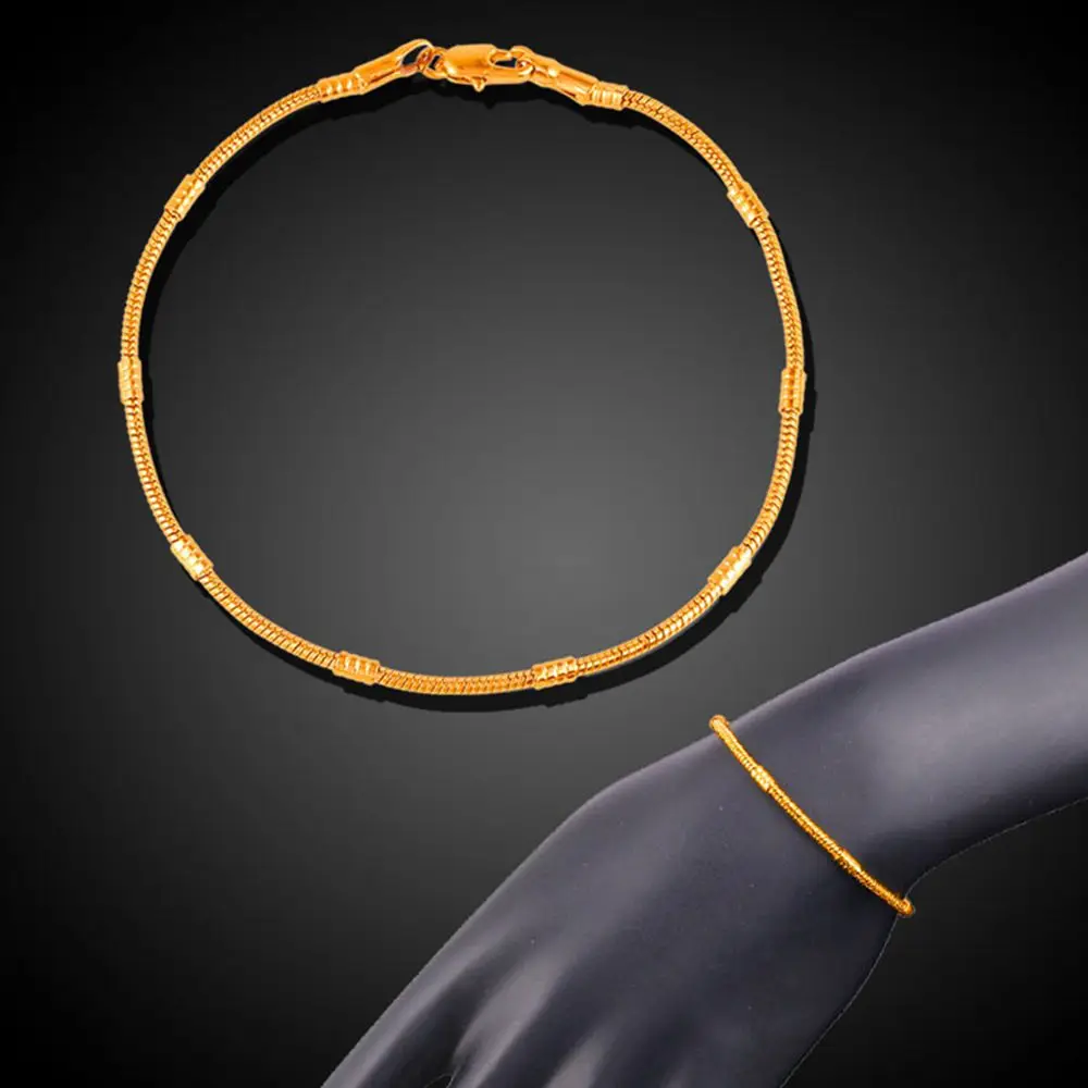 

Couple chain Yellow Gold Filled Unisex Bamboo Bracelet