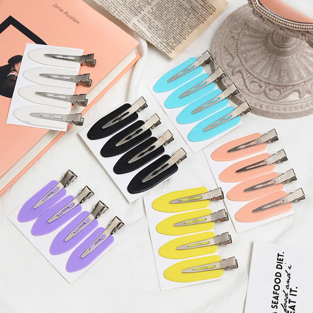 

4pcs/set No Bend Seamless Hair Clips Side Bangs Fix Fringe Barrette Makeup Washing Face Accessories Women Girls Styling Hairpins