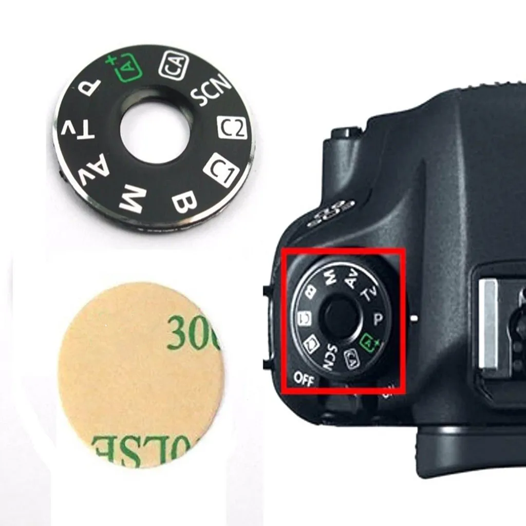 

1 Pack Dial Mode Plate Interface Cap Cover + Tape for Canon EOS 6D Digital SLR Repair Fix Part Camera - Black