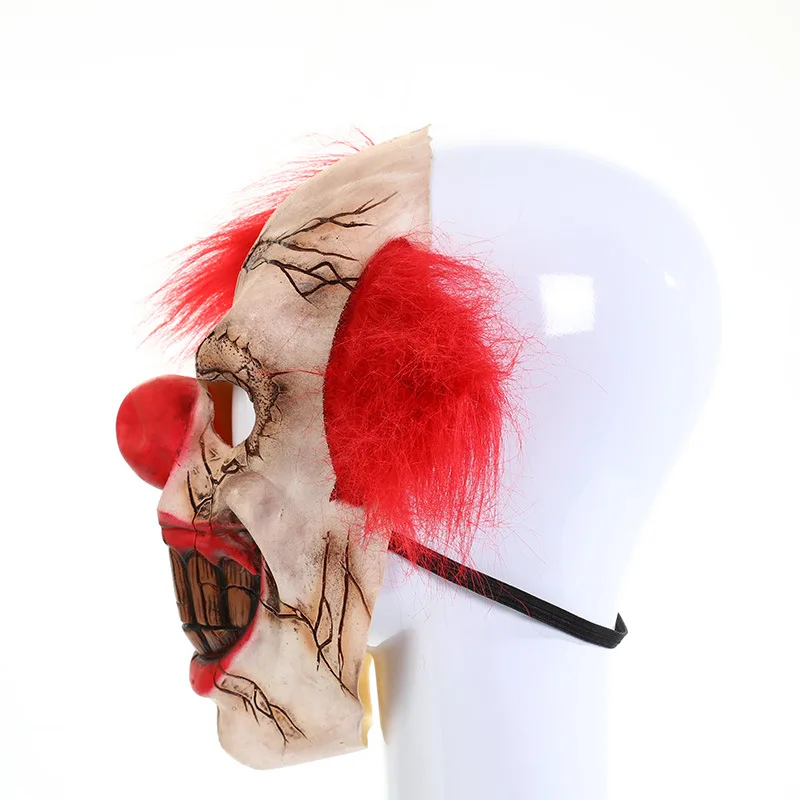 Маска Джокера с красными волосами в носу косплей страшный ужас демон дьявол