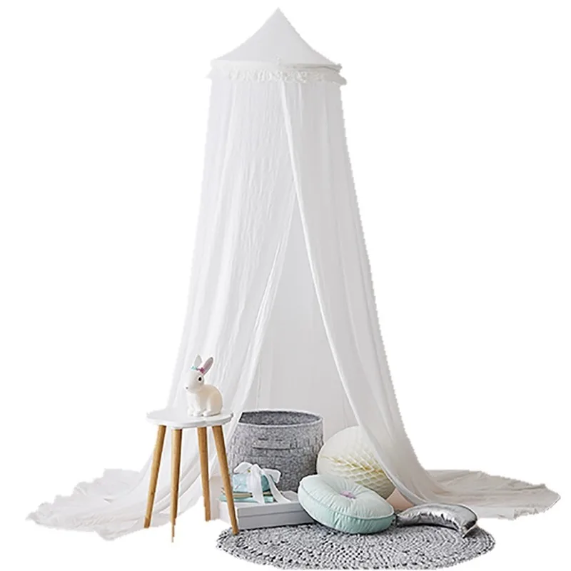 

New Tassel Lace Babies' Mosquito Net Baby Game House Decoration Europe and America Foreign Trade Crib Dome Hanging Mosquito Net