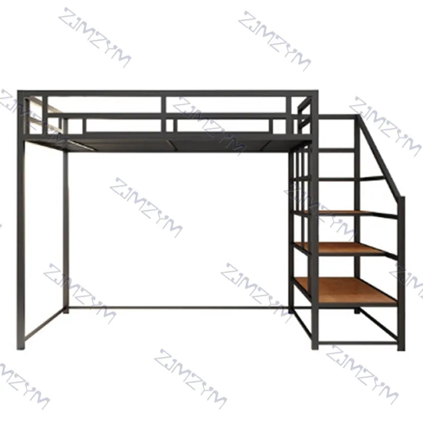 Nordic Metal Bed Space Saving Student Dormitory Bunk Sturdy Frame Easy Assembly Loft With GuardRail Ladder  | Мебель