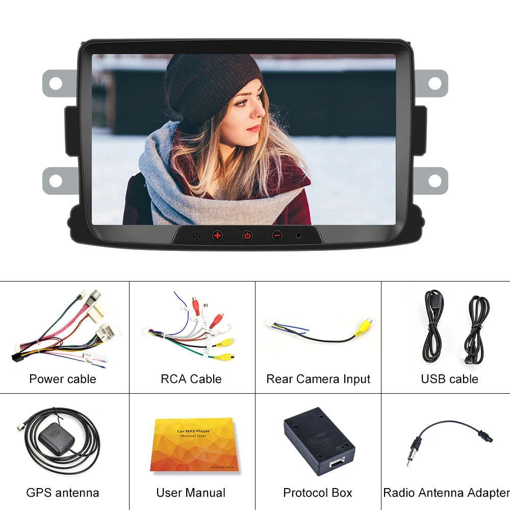 Мультимедийный плеер Podofo 8 дюймов Android 1 MP5 GPS навигация Автомагнитола для Renault Sandero