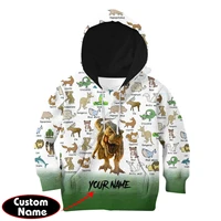 love animal dinosaur customize your name 3d printed hoodies kids pullover sweatshirt jacket t shirts boy girl cosplay costumes 2