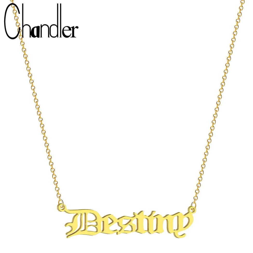 Ожерелье с надписью Chandler на английском языке подвески из нержавеющей стали для
