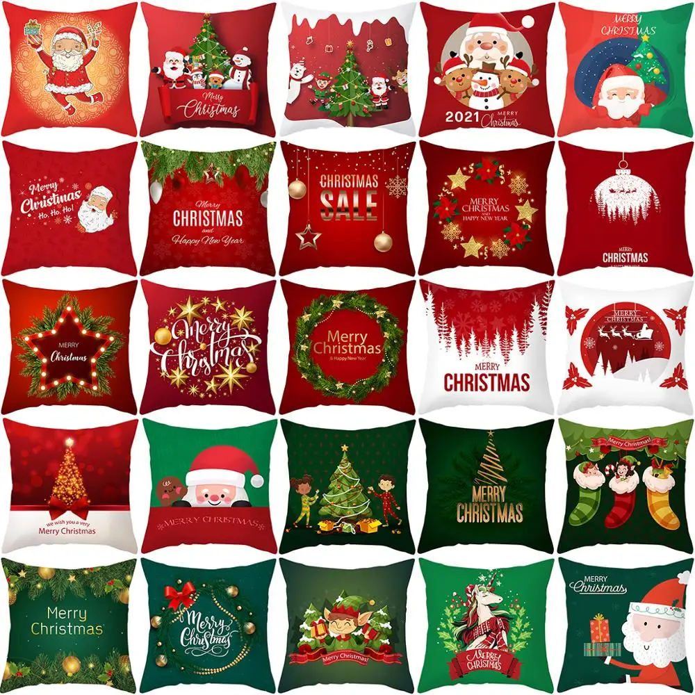 

Natale 2020 Christmas Fabric Pillow Cases Sofa Cushion Christmas Home Decoration Christmas Ornaments Gifts New Year'S Eve Decor