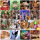 Картина из страз 5D в виде кошки, полная картина из квадратных искусств, наборы для вышивки крестиком, Оформление интерьера