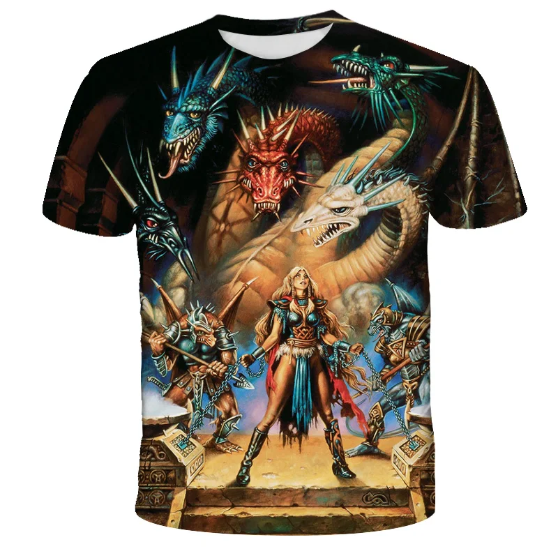 

Новинка 2021, летняя детская одежда, футболка с изображением монстра-динозавра, повседневная одежда для малышей, модная 3d-футболка с коротким...