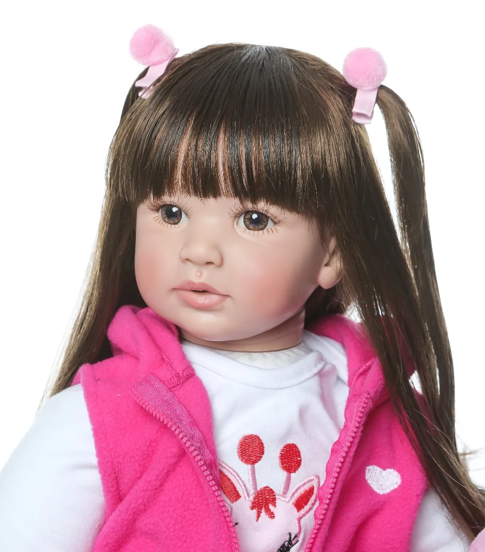 

60cm High Quality Lalka Reborn Toddler Princess Girl Doll With Giraffe Adorable Lifelike Baby Bonecas Bebe Toy Menina