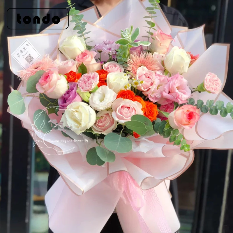 5 шт. водонепроницаемые бумажные аксессуары для упаковки цветов с золотыми