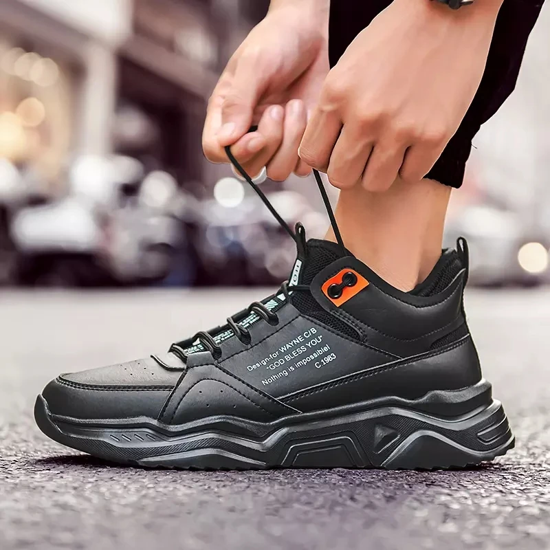 

Men Running Shoes Comfortably Breathable High Help Solid Color Sport Shoes For Men Outdoor Casual Jogging Men's Sneakers