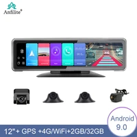 12%e2%80%9d android 9 0 4 cameras 4g car rearview mirror camera 232g 1080p wifi gps navigation adas dash camera auto recorder car dvr