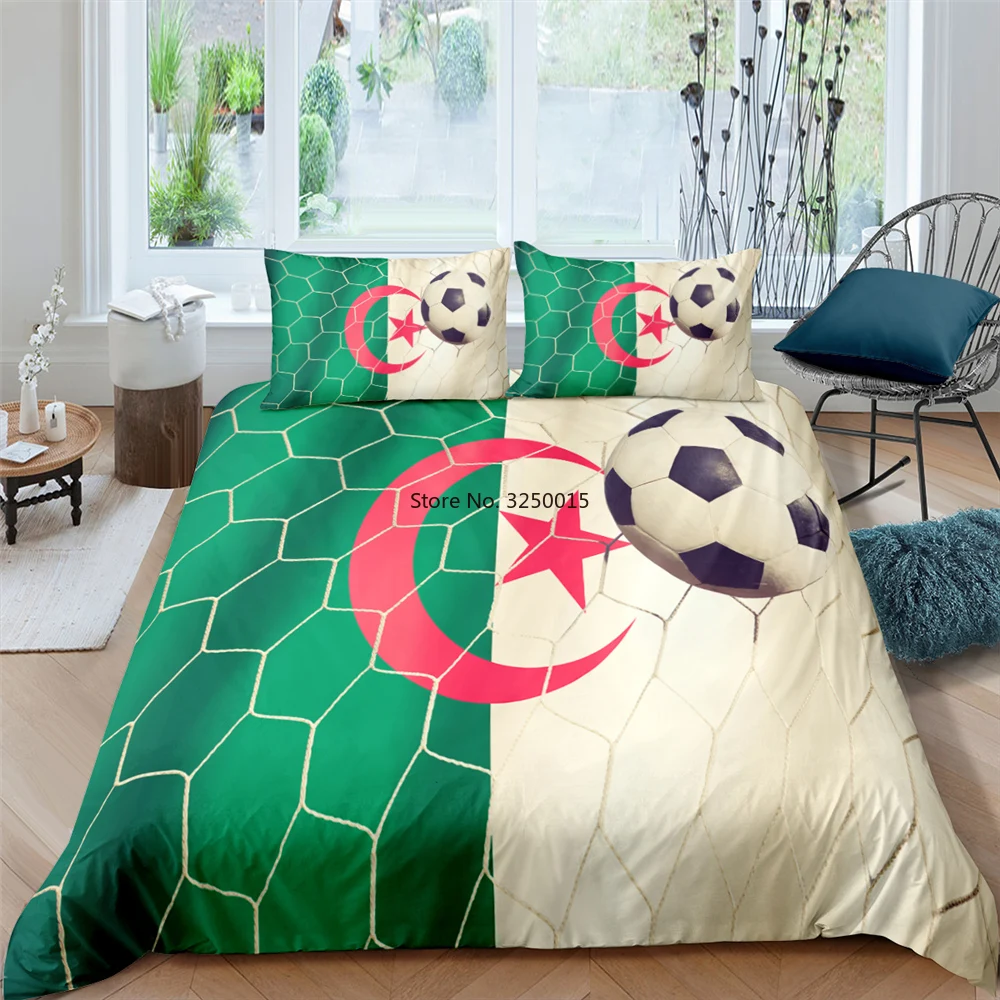 

Home Textiles 3D Bedding Set Football Print Duvet Cover Set Lifelike Bedclothes with Pillowcase Bed Set