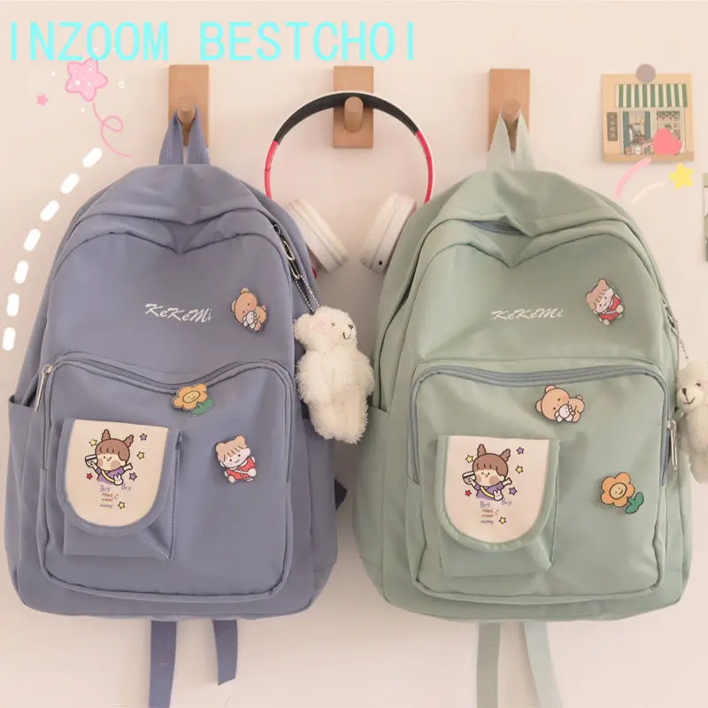 

Female Korean Student Harajuku Small Fresh and Cute Schoolbag Multifunctional Fashion Nylon Backpack Outdoor Travel All-Match