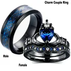 Модные кольца из нержавеющей стали, свадебные кольца с черным драконом, циркониевые кольца с четырьмя крапанами и шестью крапанами для мужчин и женщин, свадебные украшения
