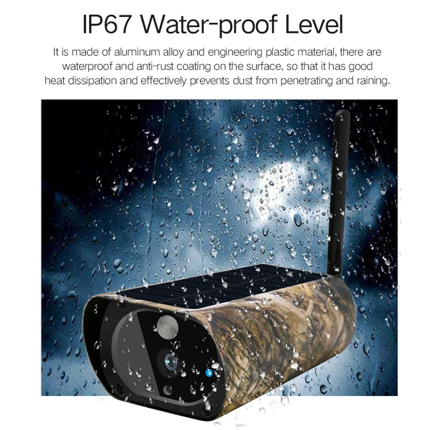 Hebeiros Outdoor 4G SIM Card Camouflag Camera 1080P Solar Power WIFI IP PIR Battery Wireless Hunting Surveillance | Безопасность и