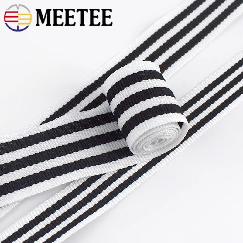 30 метров черно белые полосатые Полиэстеровые лямки сумка рюкзак ремень ленты