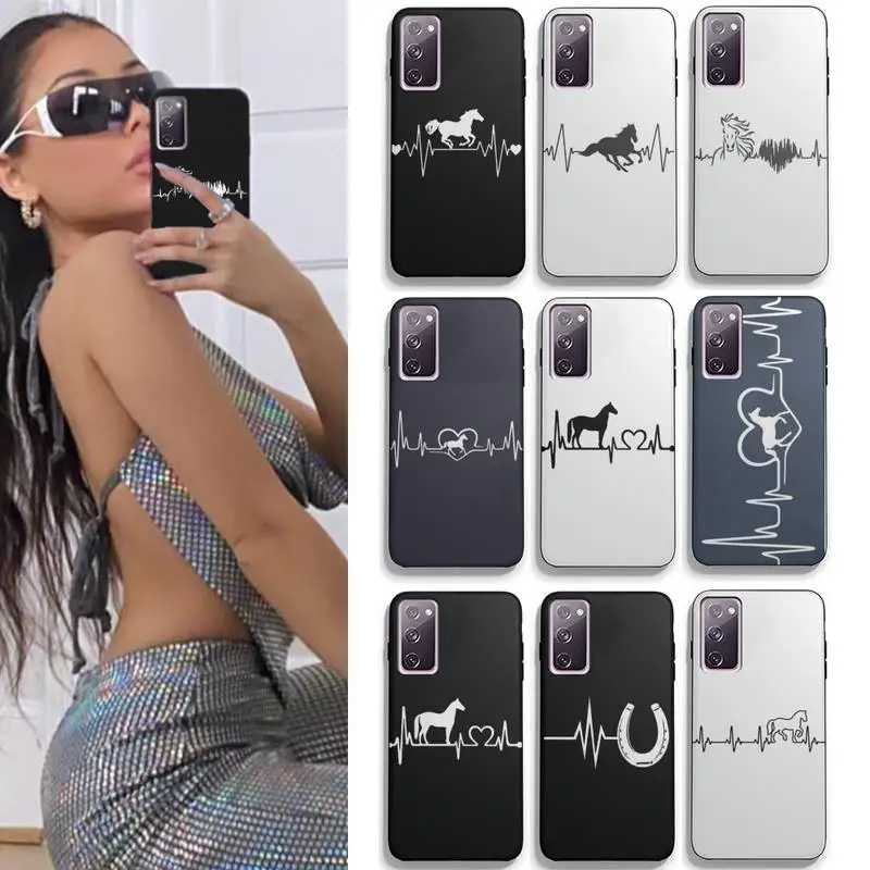 

Horse Pony Horse Heartbeat Phone Case For Samsung Galaxy A21S A31 A32 A20RE A51 A52 A71 5G A72 A80 A91 S10 Lite Shell Cover