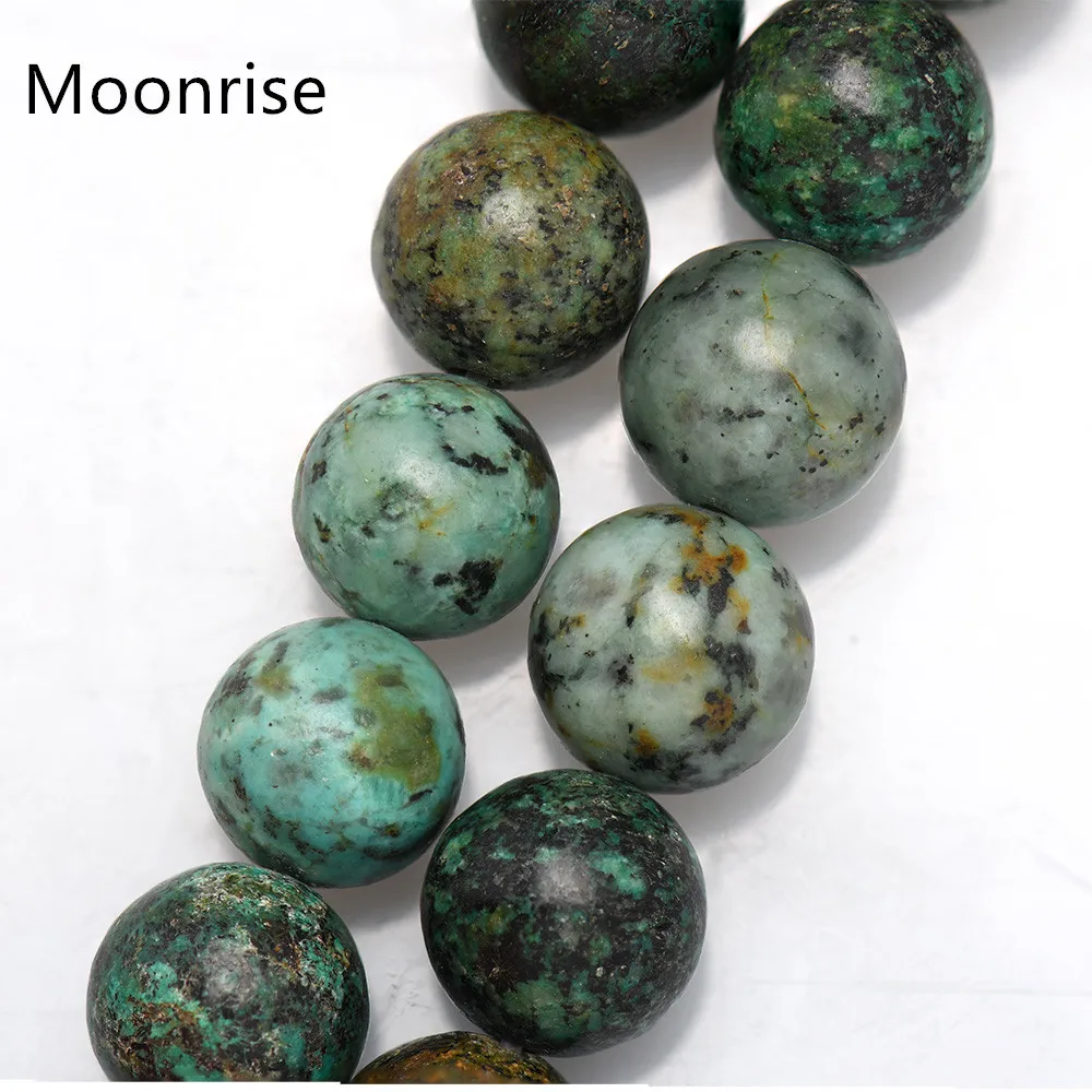 Натуральные африканские бирюзовые бусины круглые россыпью из камня для