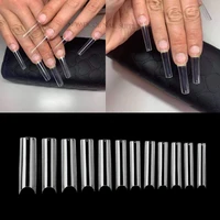 500pcsbag xl xxl straight square long nails c curve half cover false nail tips acrylic salon nail supply