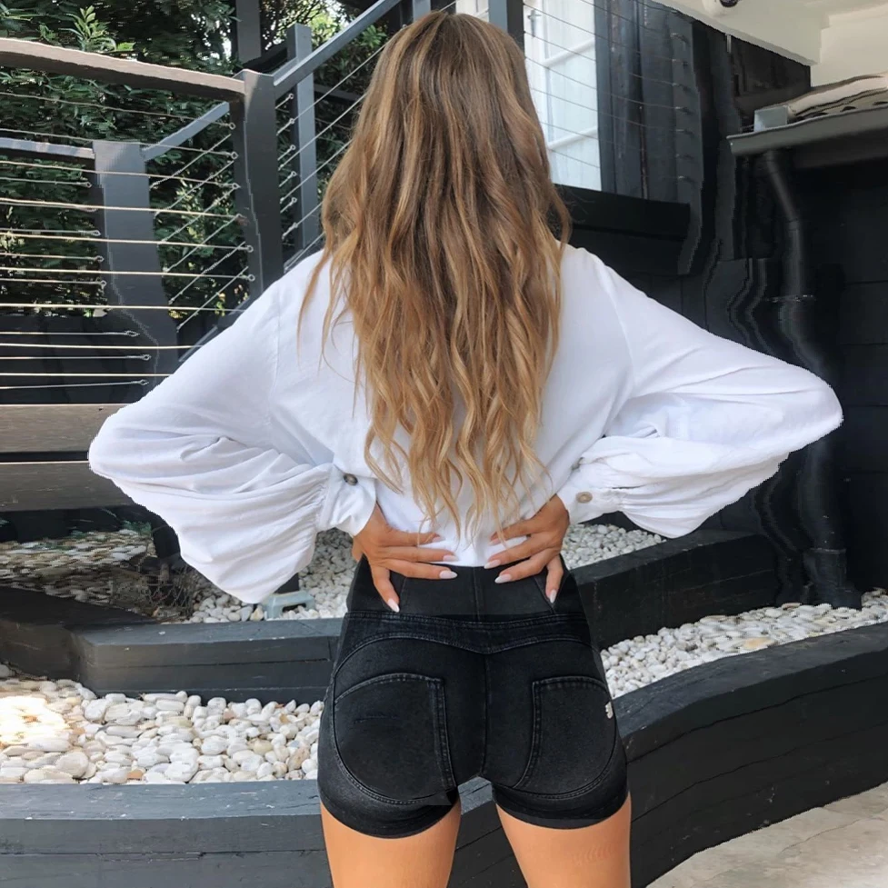 

NEW NEW 2021 Melody Sports Denim Shorts Women Girls Athletic Fitness Jean Shorts Push Up Shapewear Booty Joggers Workout