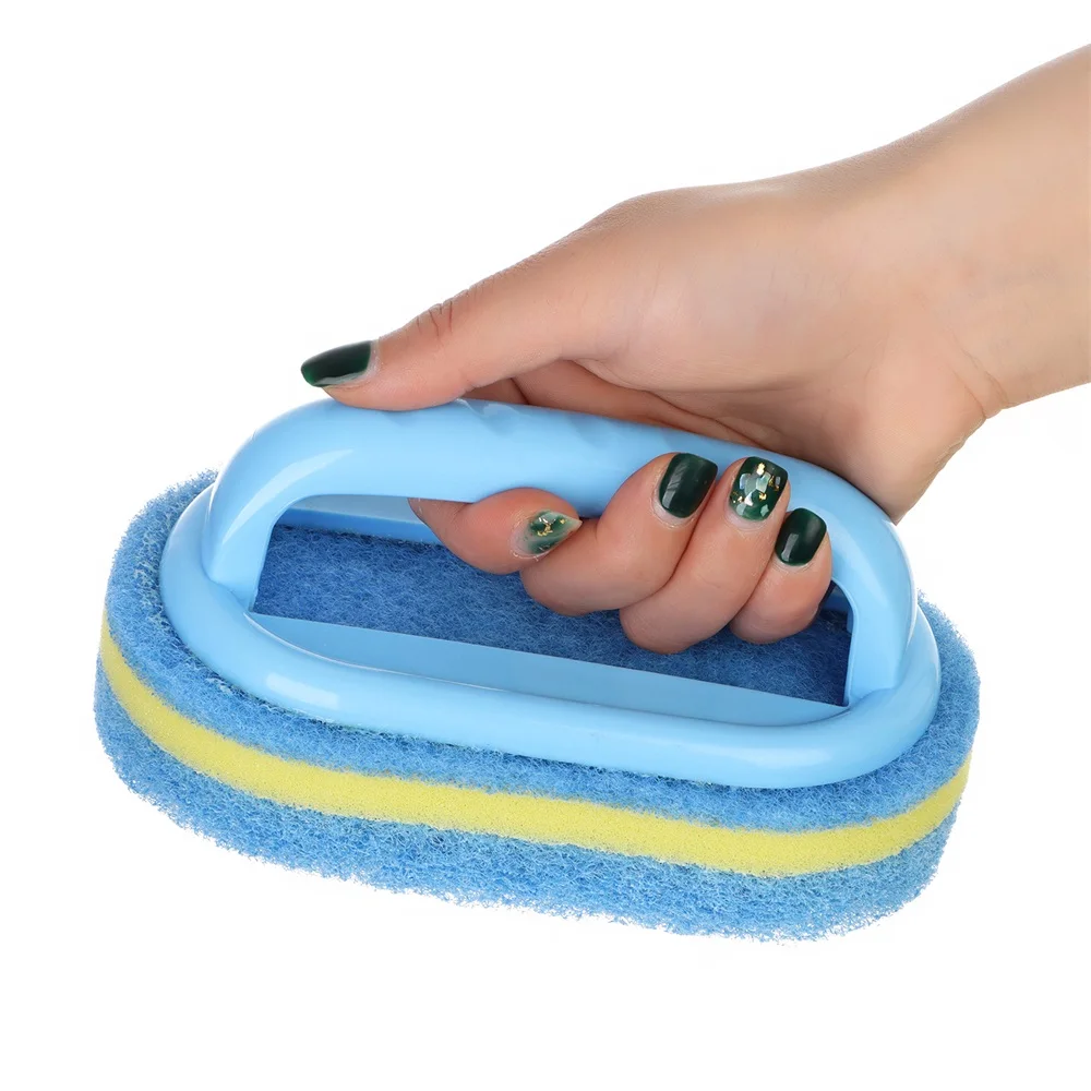 

1PC Cleaning Brush Handheld Sponge Brush Bathtub Cleaning Brush Durable Bathroom Kitchen Cleaner Tool Ceramic Tile Cleaning Tool