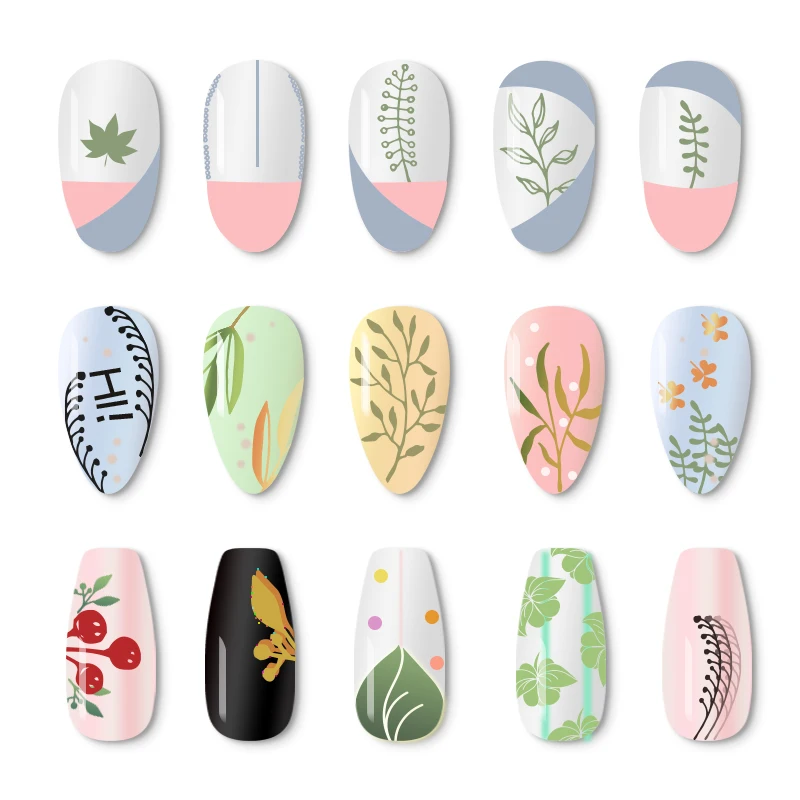 Изображение с изображением четырех лилий для стемпинга ногтей типография