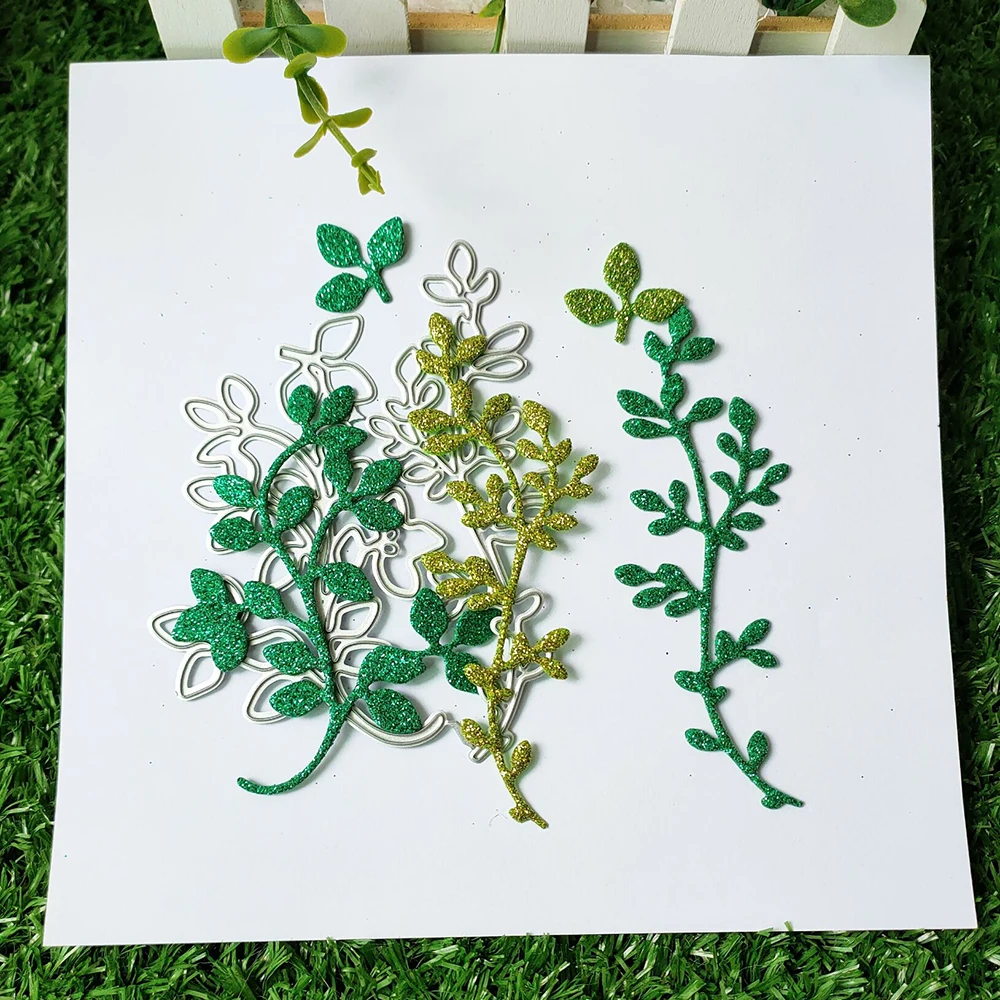

New 2 Pcs Branches and leaves metal cutting die mould scrapbook decoration embossed photo album decoration card making DIY
