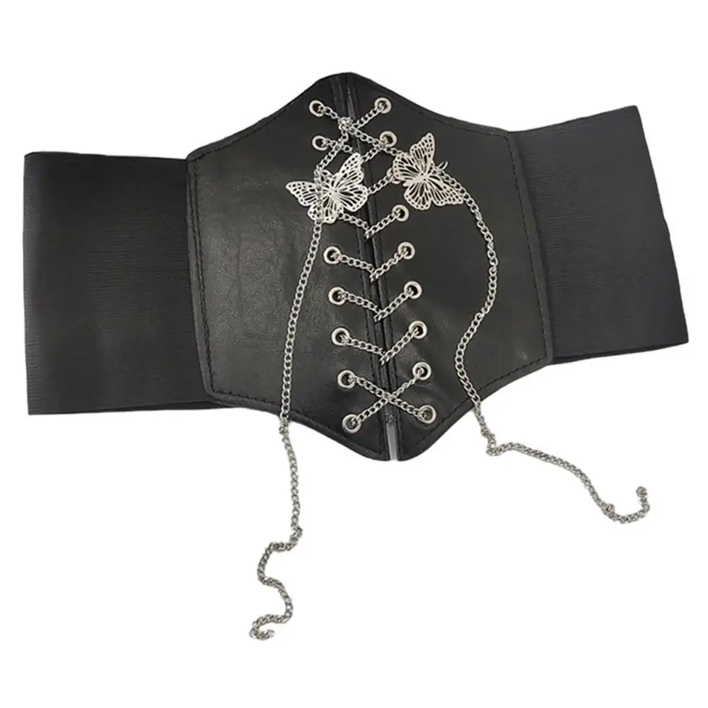 

Эластичный пояс-корсет, с металлической цепочкой-бабочкой
