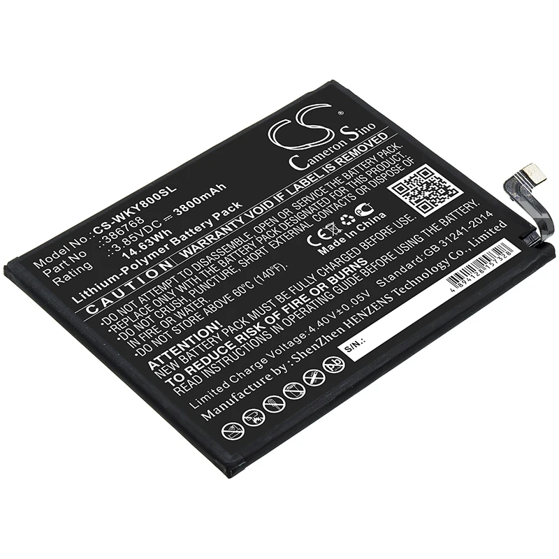 

CS 3800mAh / 14.63Wh battery for Wiko W-V720, Y80 386768