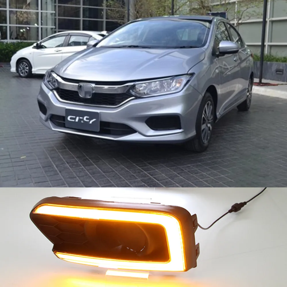 Автомобильная проблесковая 1 пара DRL Вождения освещают светильник LED с желтым