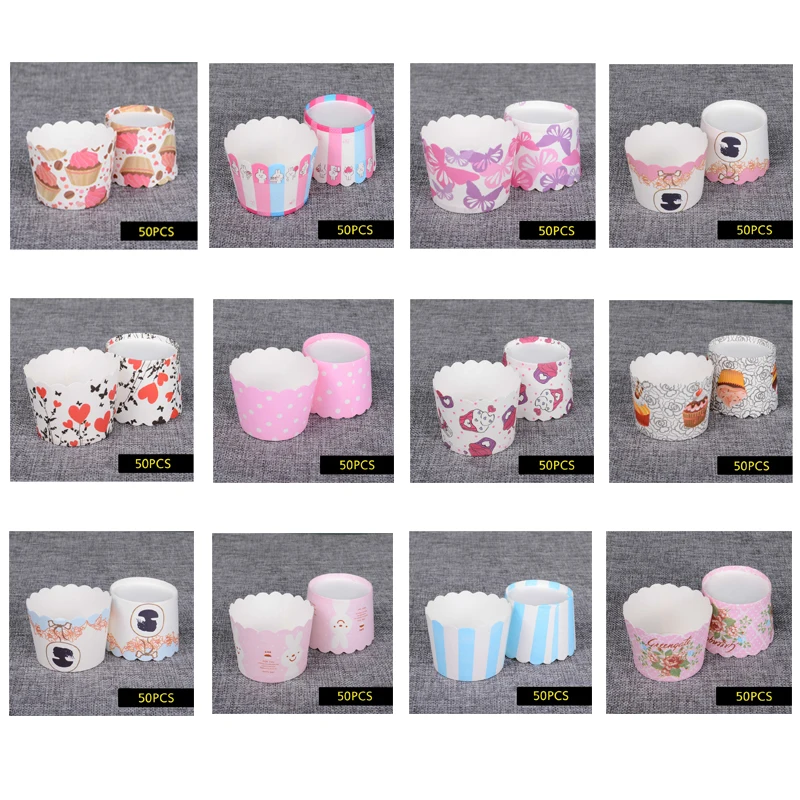 50 шт./компл. бумажные формы для торта форма кекса лайнер выпечки коробка кексов