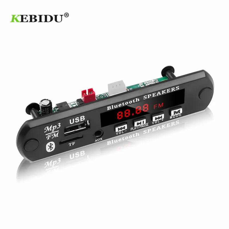KEBIDU декодирующая плата модуль Bluetooth MP3 светодиодный 12 В DIY USB TF FM радио