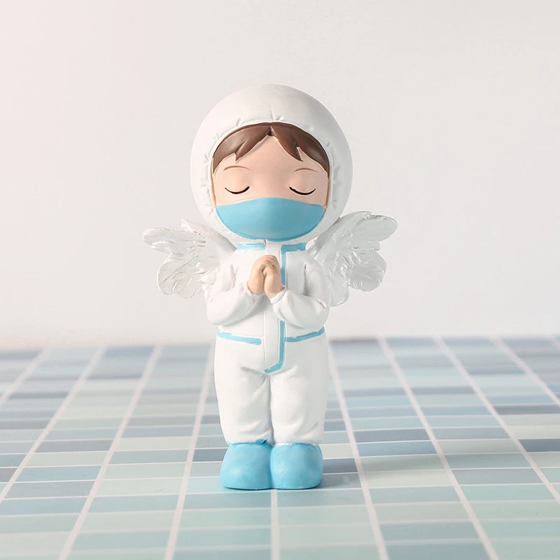 

Милый орнамент молитвенного ангела для 2019 года, креативные поделки из смолы в виде ангела для автомобиля, домашний декор AC889