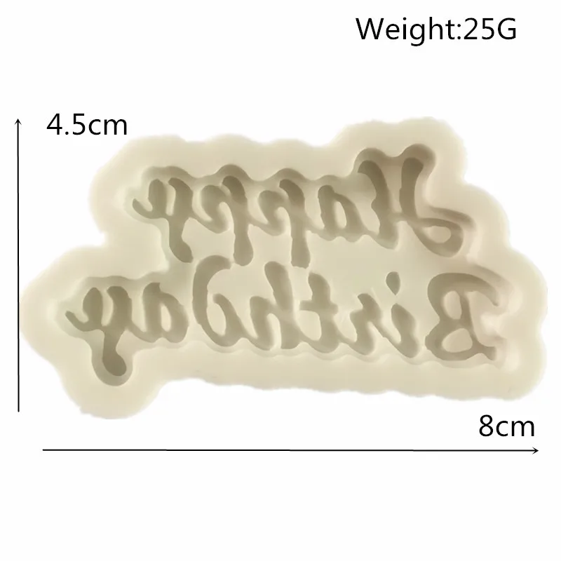 

4 Styles Happy Birthday POP Fondant Silicone Mold for DIY Pastry Cupcake Dessert Lace Cake Decoration Kitchen Accessories Baking