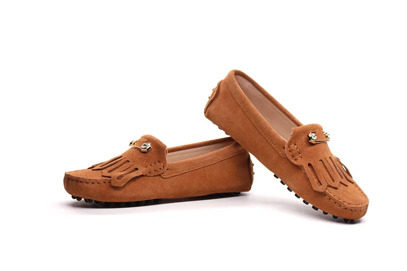2021 Fashion Women Genuine Leather Flat Shoes Handmade Moccasins Lady Leather Loafers Casual Driving Shoes Women Flats Shoes
