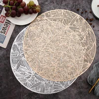 round bamboo leaf pattern insulation pad dinner placemat hollow kitchen decor anti scalding table place mat